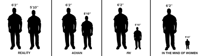 6'2 6'2' 6'2 6'2' 5'10 5'10” 5'10 510 REALITY 4CHAN /fit/ IN THE MIND OF WOMEN silhouette black and white