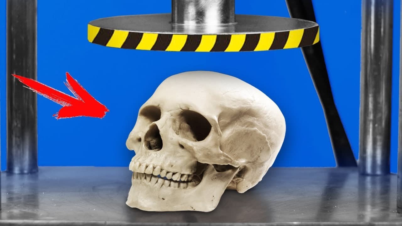 Experiment: Hydraulic Press Vs Skull - YouTube