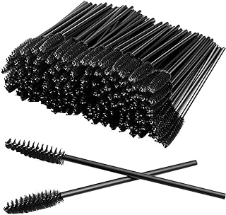 GUMIKE 100 Pcs Disposable Eyelash Mascara Brushes for Eye Lashes Extension Eyebrow and Makeup (Black)