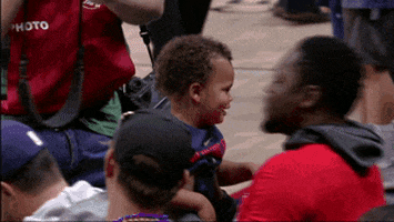 father and son smile GIF by NBA