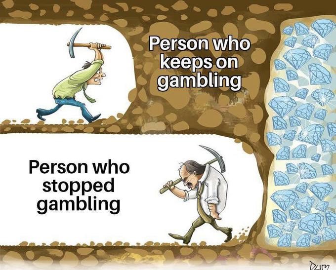 Risky.lol on X: Did you know that 86% of gamblers quit right before they  would have hit the big one? https://t.co/W287btepUh / X